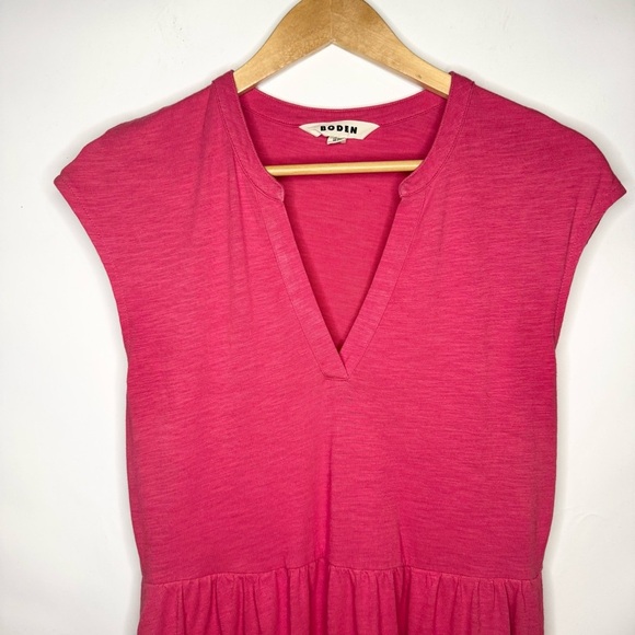 Boden Chloe Jersey V-Neck Sleeveless Midi Dress Terracotta Red Pink Size 8 - Picture 4 of 10